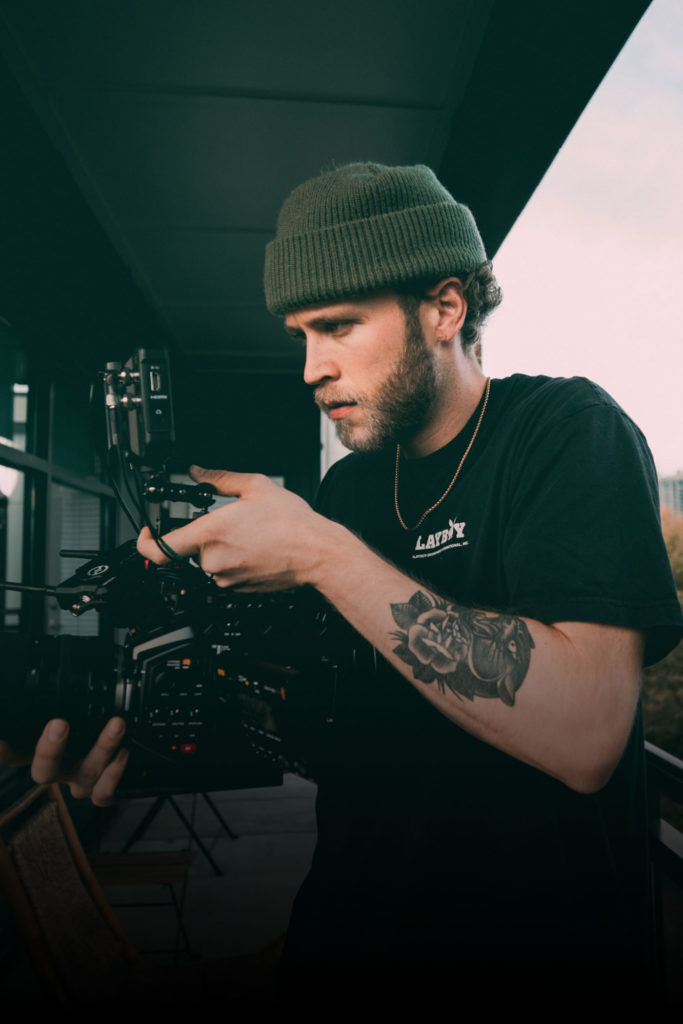 Filmmaker filming a video