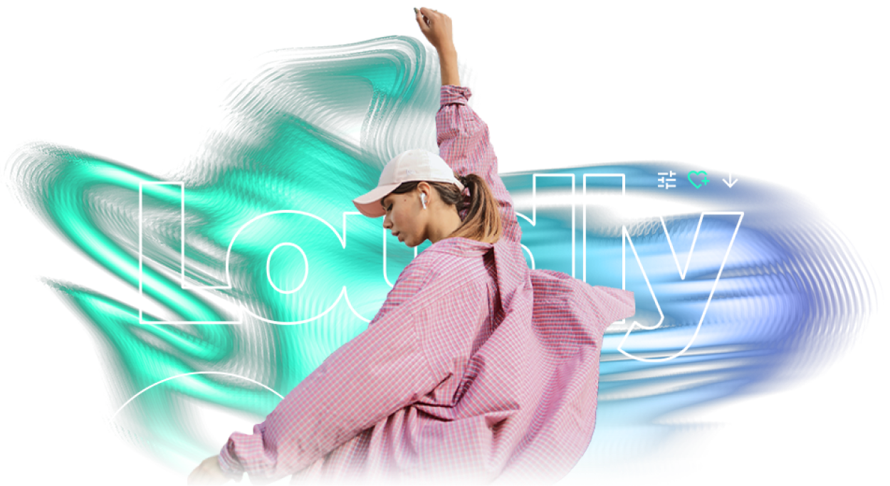 Women feels the beat and is dancing