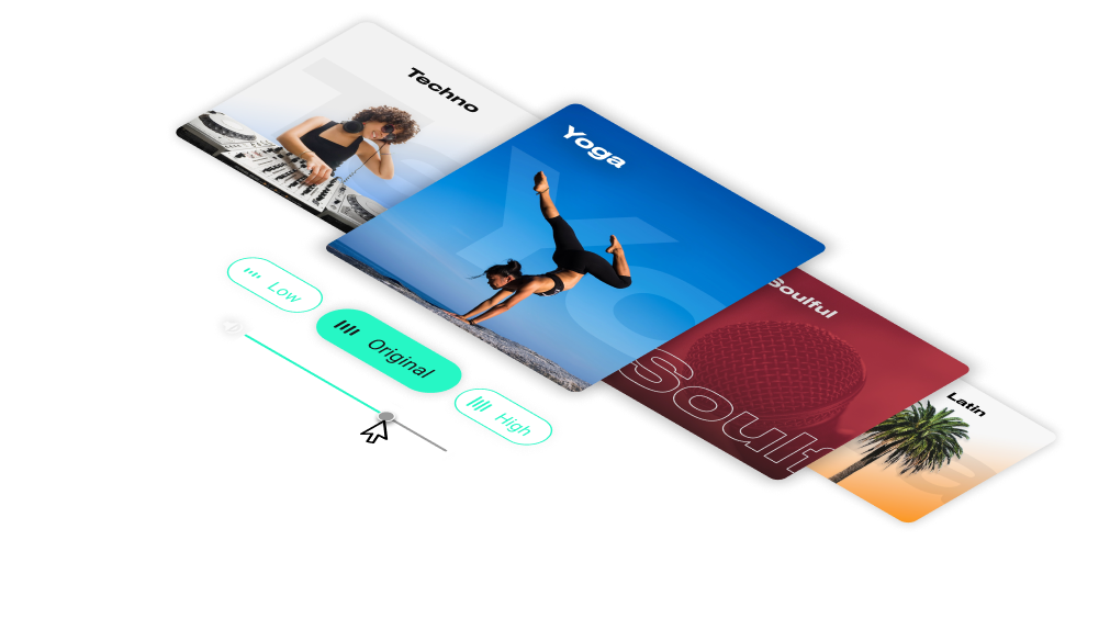 Some of Loudly's genres and moods