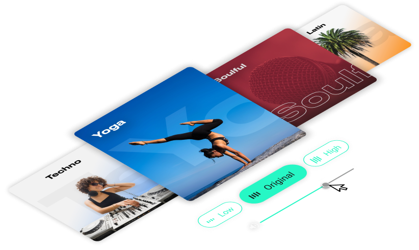 Some of Loudly's genres and moods